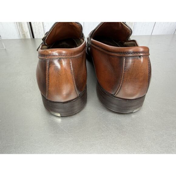 VTG GH Bass Mens 8 Weejuns Cognac Leather Loafer Shoes Buckle Women’s 9/9.5 main image 6